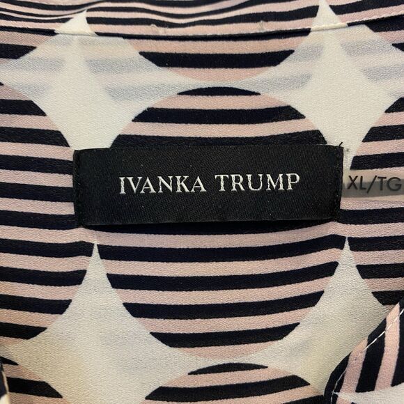 Ivanka Trump Blouse Women XL BowTie Cuff 3/4 Sleeve Travel Casual Tunic Top - Picture 4 of 12